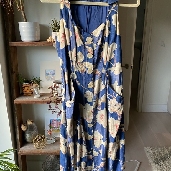 Anthropologie Denim Floral Dress - Picture 5 of 6